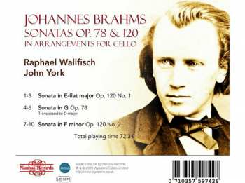 CD Johannes Brahms: Sonatas Op. 78 & 120 Arranged For Cello 326748