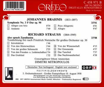 CD Johannes Brahms: Symphonie No. 3 / Also Sprach Zarathustra 327397