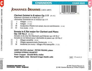 CD Johannes Brahms: Clarinet Quintet In B Minor · Clarinet Sonata No. 2 In E Flat Major 445728