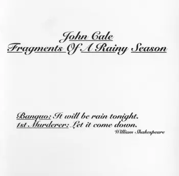 John Cale: Fragments Of A Rainy Season