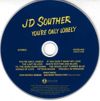 CD John David Souther: You're Only Lonely DIGI 637623