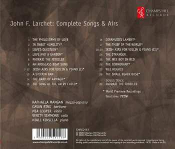 CD John Larchet: Complete Songs & Airs 648380