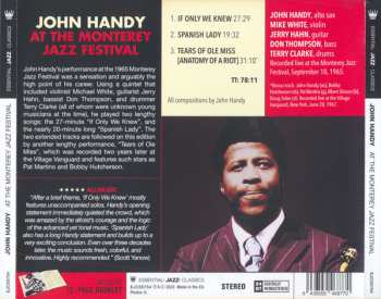 CD John Handy: Recorded Live At The Monterey Jazz Festival 574000