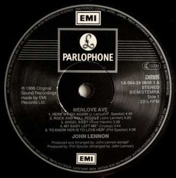 LP John Lennon: Menlove Ave 633161