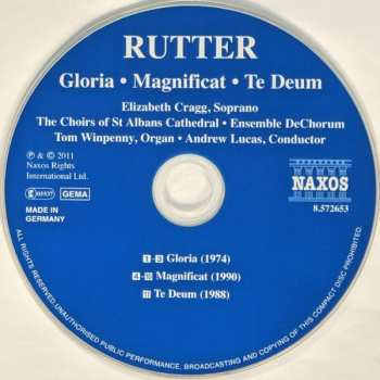 CD John Rutter: Gloria / Magnificat / Te Deum 241175