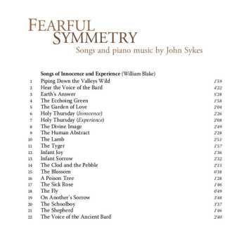 CD William Vann: Fearful Symmetry: Songs And Piano Music By John Sykes   648313