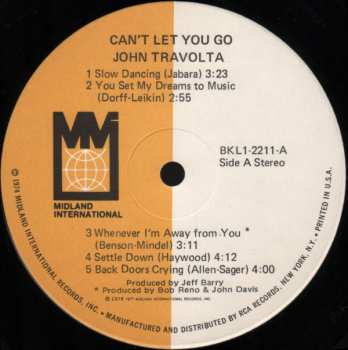 LP John Travolta: Can't Let You Go 41961