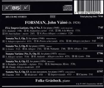 CD John Väinö Forsman: The Five Piano Sonatas / 5 Improvisations 581614