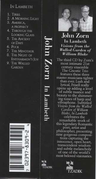 CD John Zorn: In Lambeth (Visions From The Walled Garden Of William Blake) 645322