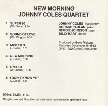 CD Johnny Coles Quartet: New Morning 559819