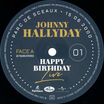 4LP/Box Set Johnny Hallyday: Happy Birthday Live - Parc De Sceaux 15.06.2000 LTD | NUM 70513