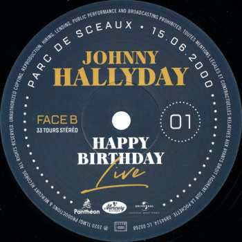 4LP/Box Set Johnny Hallyday: Happy Birthday Live - Parc De Sceaux 15.06.2000 LTD | NUM 70513