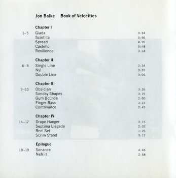 CD Jon Balke: Book Of Velocities 120470