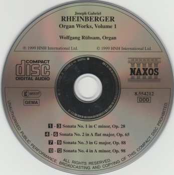 CD Josef Rheinberger: Works For Organ, Vol. 1 - Sonatas Nos. 1-4 316582