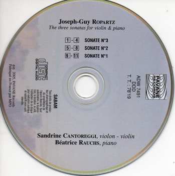 CD Joseph Guy Ropartz: The Three Sonatas For Violin & Piano 558591