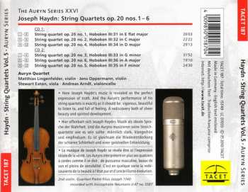 2CD Joseph Haydn: Auryn's Haydn: Op. 20 (String Quartets ∙ Vol. 5 Of 14 Op. 20 Nos. 1 – 6) 188807