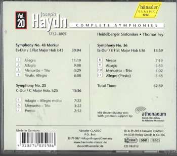 CD Joseph Haydn: Symphonies No. 43 Merkur / No. 25 / No. 36 112016