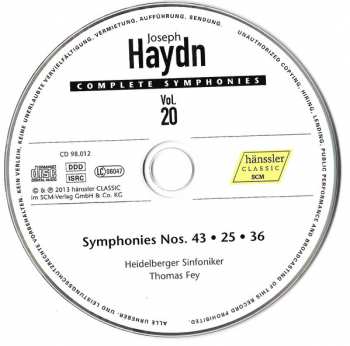 CD Joseph Haydn: Symphonies No. 43 Merkur / No. 25 / No. 36 112016