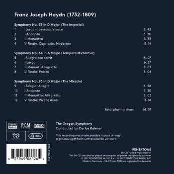 SACD Joseph Haydn: Symphonies: No. 53 The Imperial / No. 64 Tempora Mutantur / No. 96 The Miracle 296308