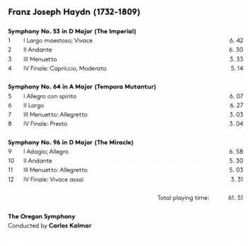 SACD Joseph Haydn: Symphonies: No. 53 The Imperial / No. 64 Tempora Mutantur / No. 96 The Miracle 296308