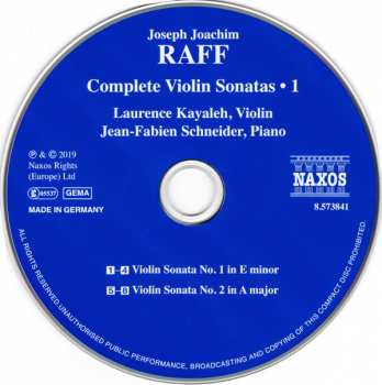 CD Joseph Joachim Raff: Complete Violin Sonatas • 1 299859