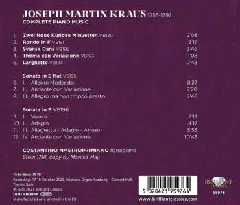 CD Joseph Martin Kraus: Complete Piano Music 558582