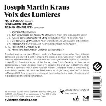 CD Joseph Martin Kraus: Voix Des Lumières   575016