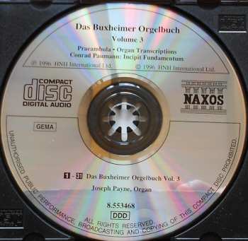 CD Joseph Payne: Das Buxheimer Orgelbuch = The Buxheim Organ Book - Volume 3 375310