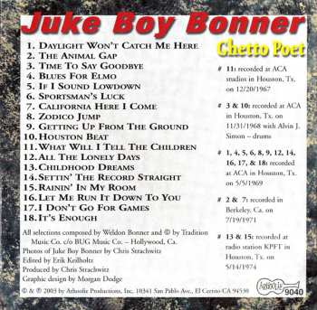 CD Juke Boy Bonner: Ghetto Poet 604199