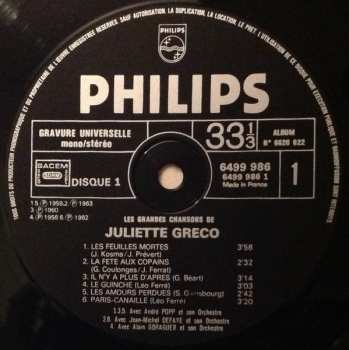 2LP Juliette Gréco: Les Feuilles Mortes 569776