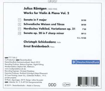 CD Julius Röntgen: Works For Violin & Piano Vol. 2 647931