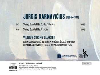 CD Jurgis Karnavičius: String Quartets Nos. 3 & 4 572481