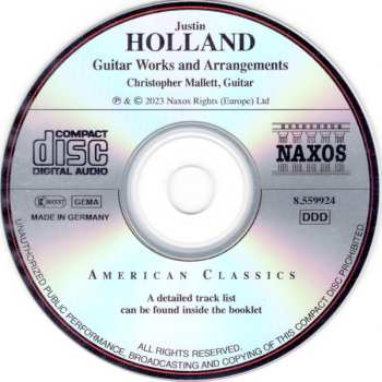 CD Justin Holland: Guitar Works And Arrangements 582635