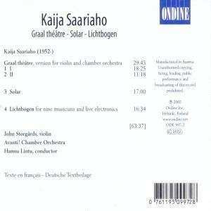 CD Kaija Saariaho: Graal Théâtre - Solar - Lichtbogen 611031