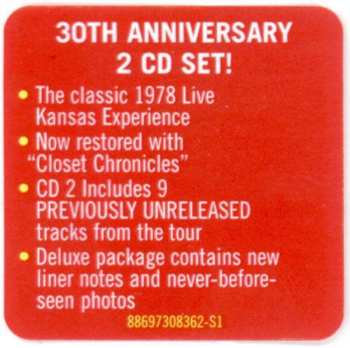 2CD Kansas: Two For The Show 595075