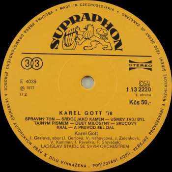 LP Karel Gott: Karel Gott '78 43373