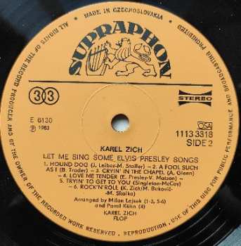 LP Karel Zich: Let Me Sing Some Elvis Presley Songs 377950