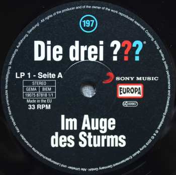 2LP Kari Erlhoff: Die Drei ??? 197 - Im Auge Des Sturms LTD 76597