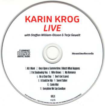 CD Karin Krog: Live 562457