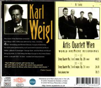 CD Karl Weigl: String Quartets N°.1, Op. 20 - N°.5, Op. 31 329459