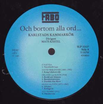 LP Karlstads Kammarkör: Och Bortom Alla Ord... 117457