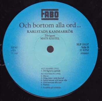 LP Karlstads Kammarkör: Och Bortom Alla Ord... 117457