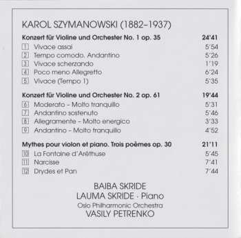 CD Karol Szymanowski: Violin Concerts, Myths  151841