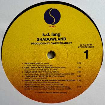 LP k.d. lang: Shadowland (The Owen Bradley Sessions) 571740