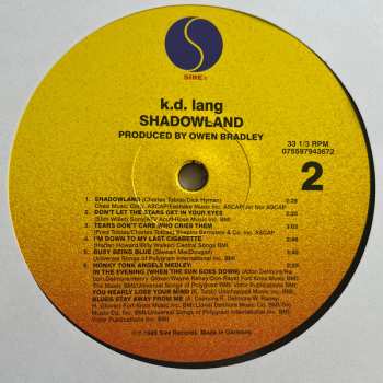 LP k.d. lang: Shadowland (The Owen Bradley Sessions) 571740