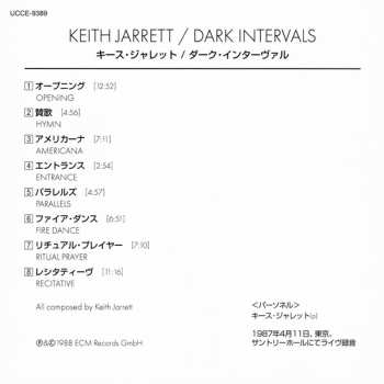 CD Keith Jarrett: Dark Intervals LTD 636096