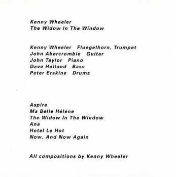 CD Kenny Wheeler Quintet: The Widow In The Window 306874