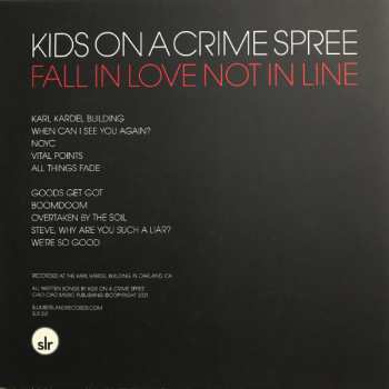 LP Kids On A Crime Spree: Fall In Love Not In Line CLR 610792