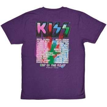 Merch Kiss: Kiss Unisex T-shirt: End Of The Road Colour Pop (back Print) (medium) M