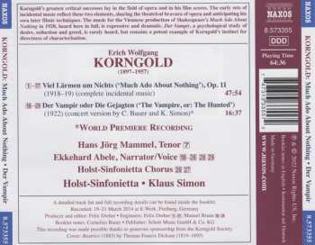 CD Erich Wolfgang Korngold: Complete Incidental Music: Much Ado About Nothing; Der Vampir 595259